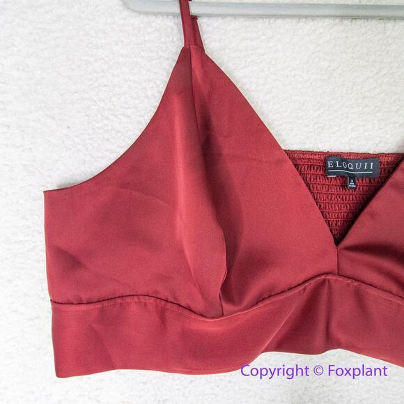 New! Eloquii  red satin bralette top, women plus size 28 - Picture 3 of 10